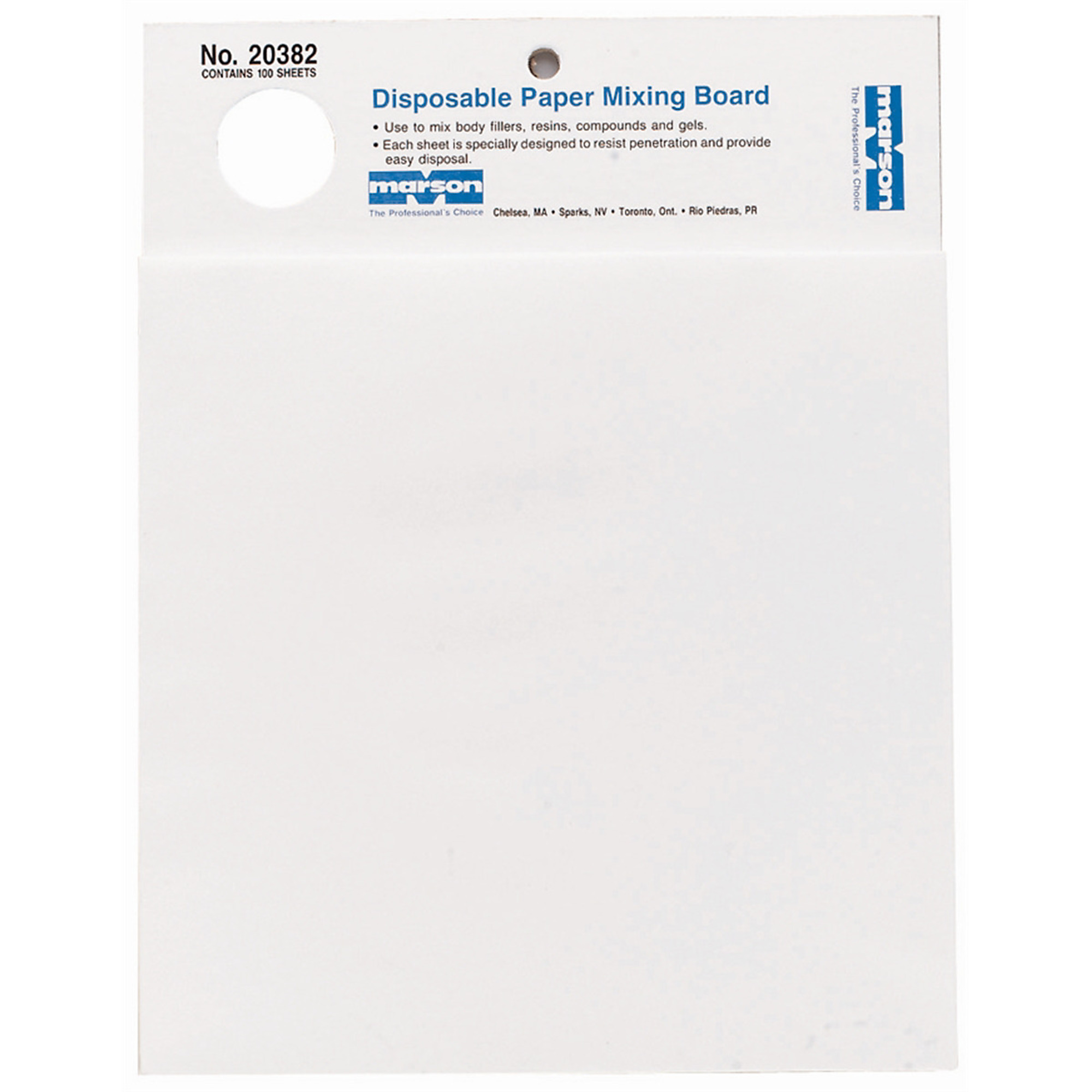 Marson Disposable Mixing Board — 10in. x 13in., 100 Sheets, Model# MAR20382